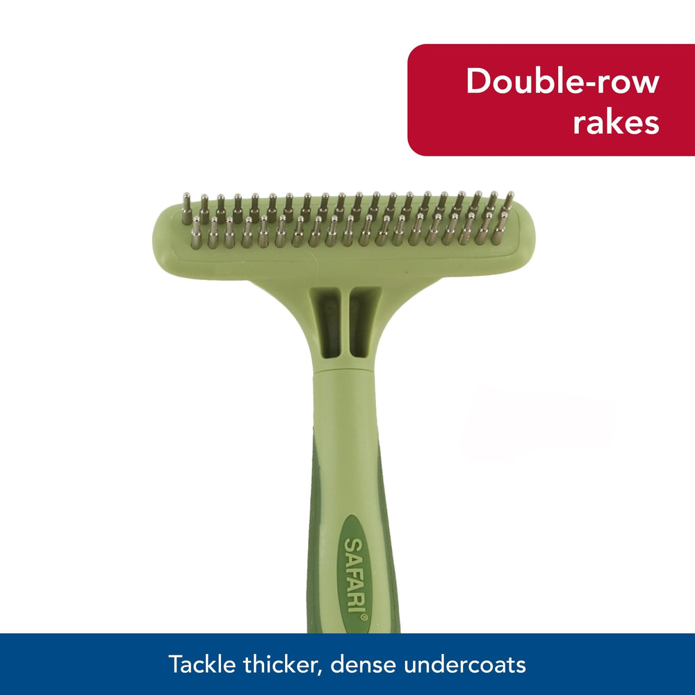 Coastal Pet Safari Undercoat Rake's skin-friendly design protects your dog's comfort during grooming.