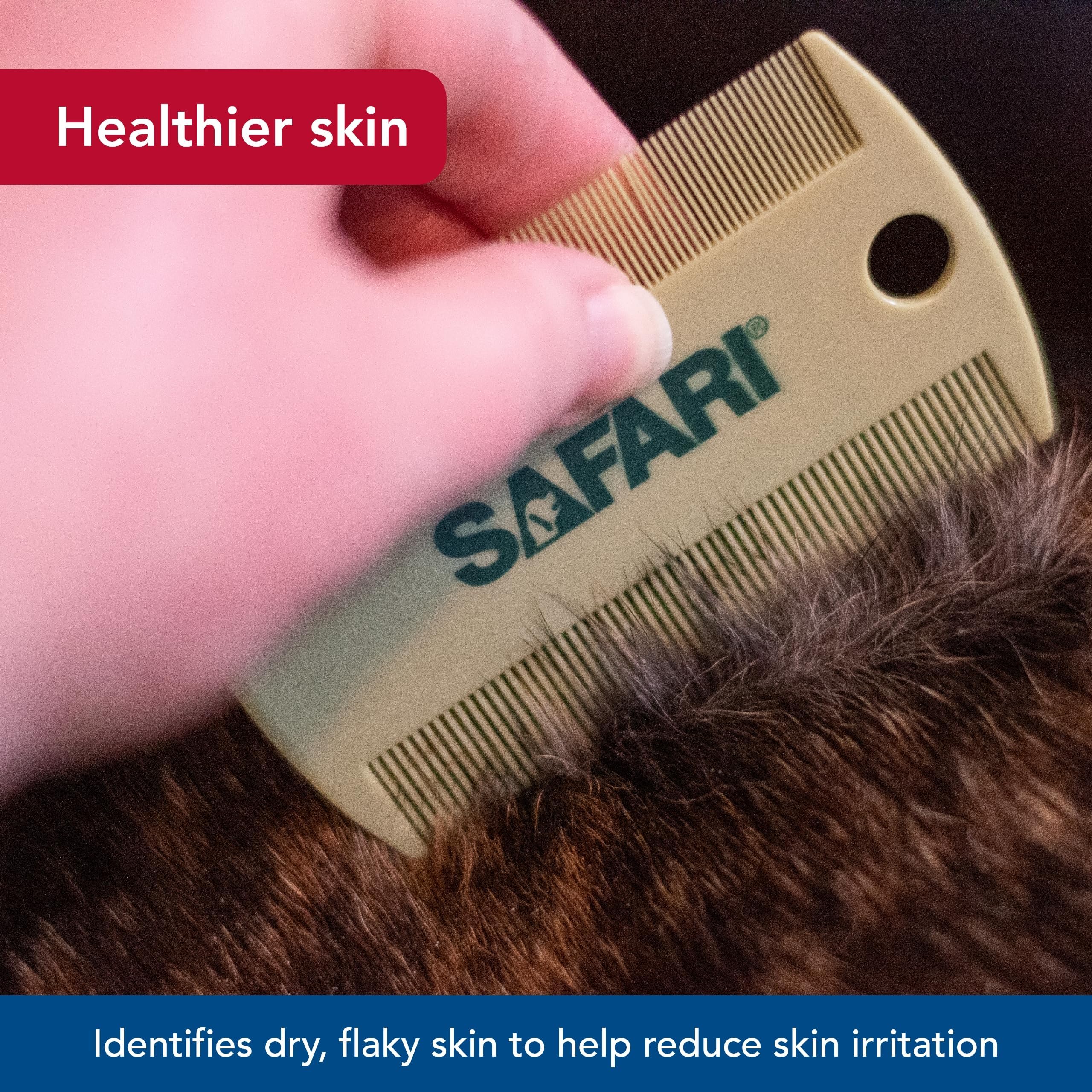 Coastal Pet Safari comb on a dog coat for detecting flaky skin checks