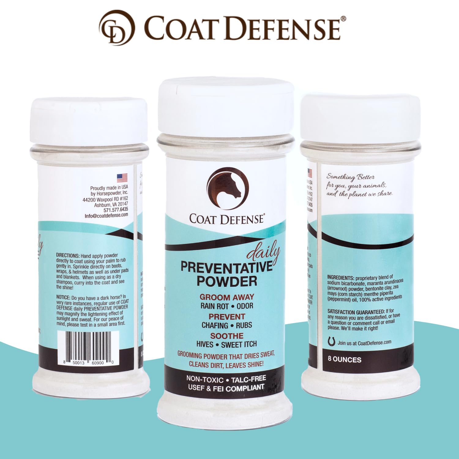 COAT DEFENSE powder is safe if licked, enabling worry-free reapplication.