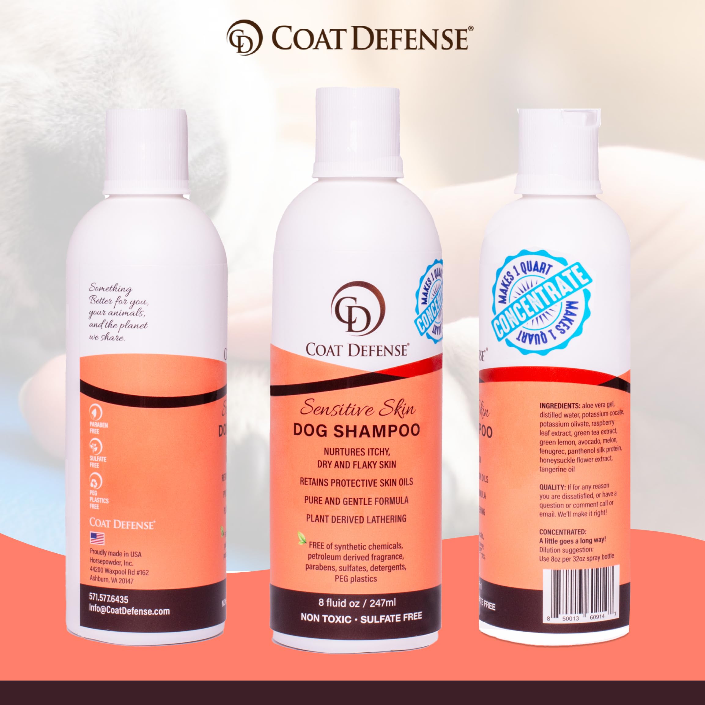 COAT DEFENSE concentrated formula expands to 32oz, delivering more baths and value.