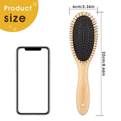 cobee bamboo handle pin brush showcasing ergonomic grip for comfortable grooming sessions