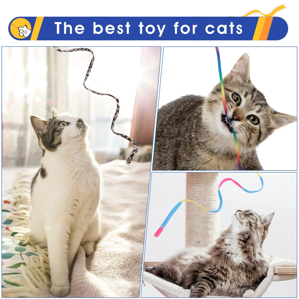 Cobee cat wand toy leopard-print cloth string 60cm boosts hunting instincts safely.