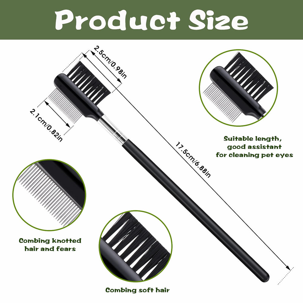 Cobee two-sided tear-stain comb showing durable steel side for crust removal
