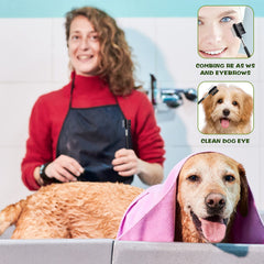 Cobee tear-stain comb soft fiber side close-up for gentle brushing