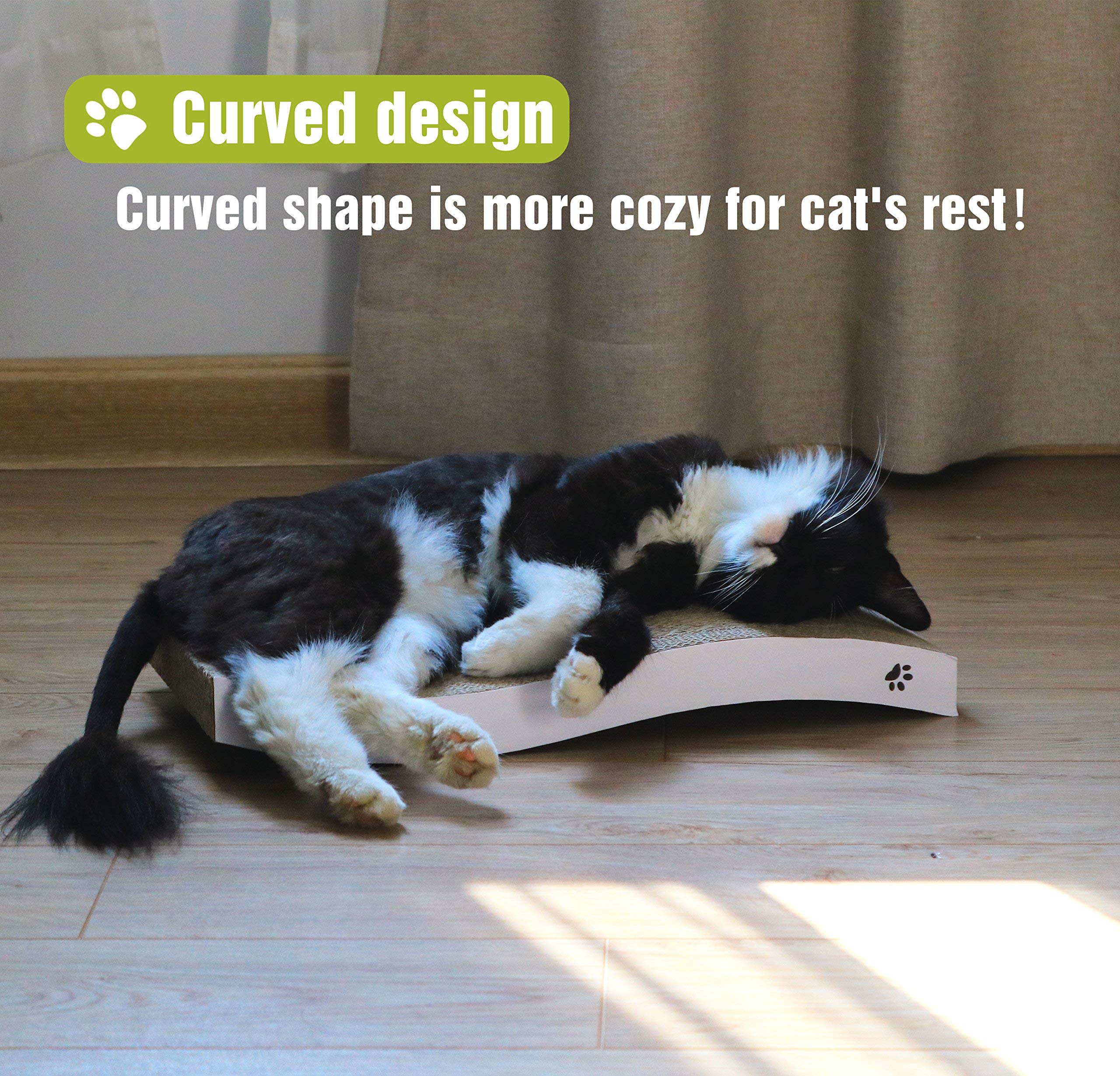 Coching cat scratcher double-sided scratching area highlights extended lifespan