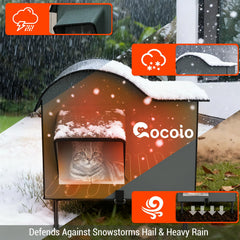cocoio heated outdoor cat house thermostatic pad demonstrates warmth