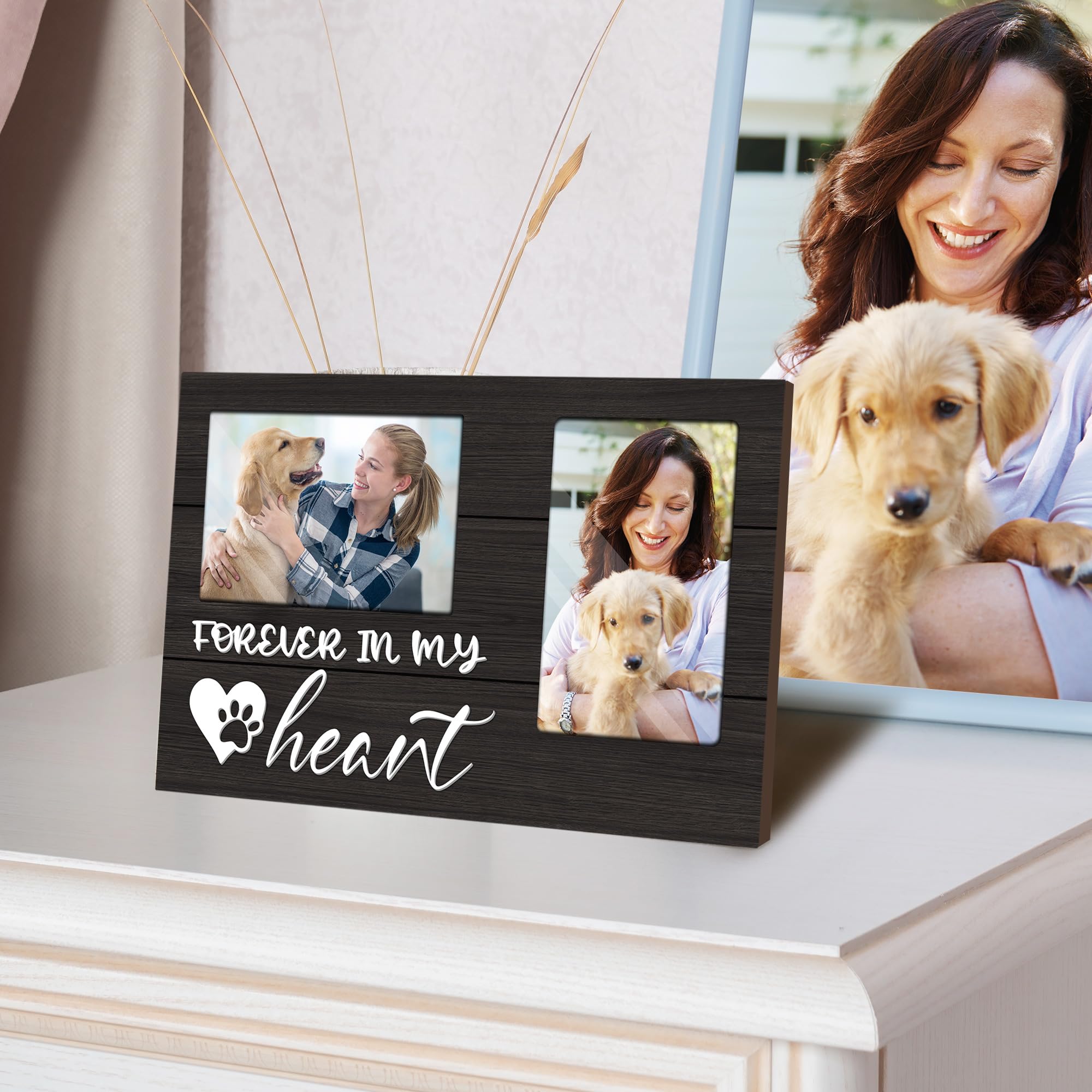 cocomong dog memorial frame 3d forever in my heart text adds sentiment.