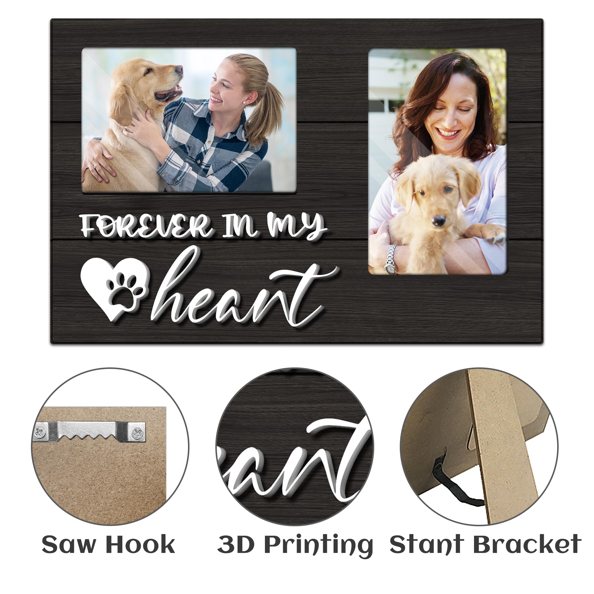 cocomong dog memorial frame clear glass closeup preserves photos with crystal clear front.