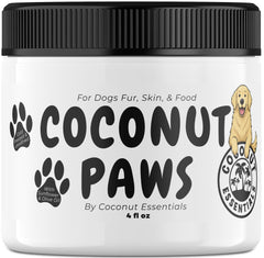 Coconut Essentials Coconut Paws balm bottle ready to soften paws and protect coats.