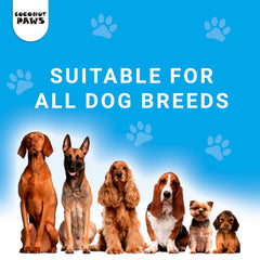 Coconut Essentials Coconut Paws pour-action demonstrates simple, mess-free application to your dog.