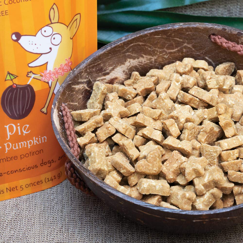 Closeup of Coco-Charms Pumpkin Pie treats highlighting organic ingredients.