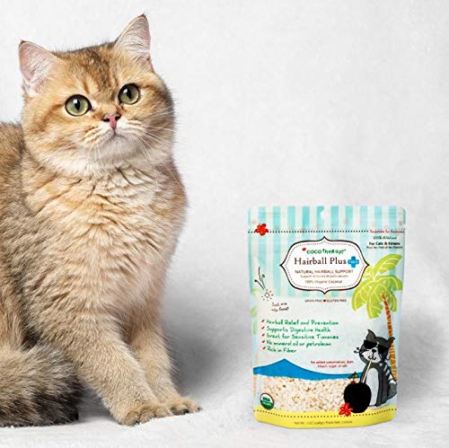 Cocotherapy Hairball Plus Fiber raw vegan ingredients support pet wellness.
