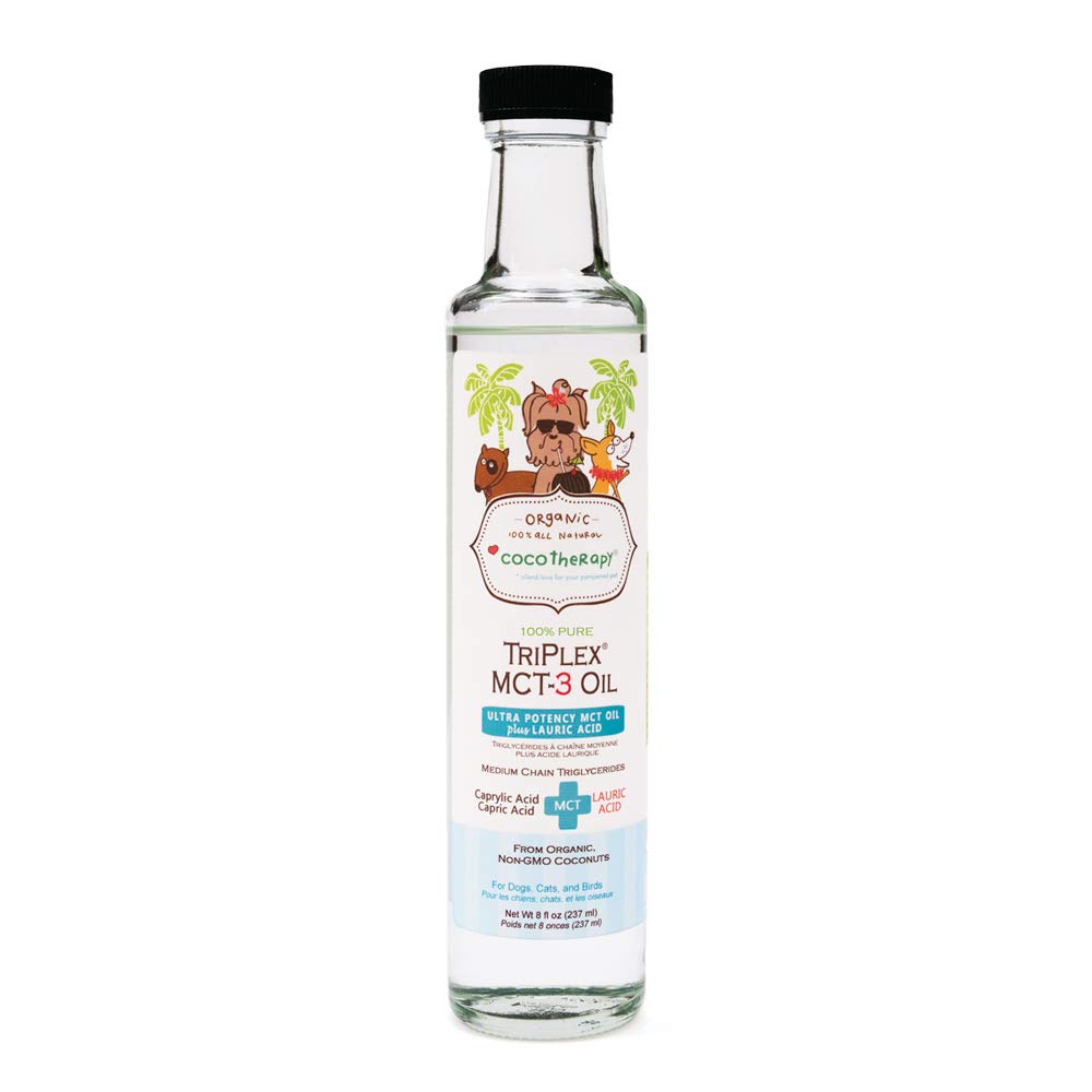 Cocotherapy Triplex MCT-3 Oil bottle showcases pure, non-GMO formula for energy support.