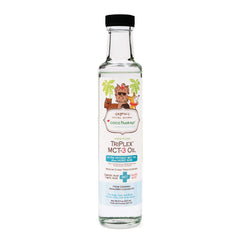 Cocotherapy Triplex MCT-3 Oil bottle showcases pure, non-GMO formula for energy support.