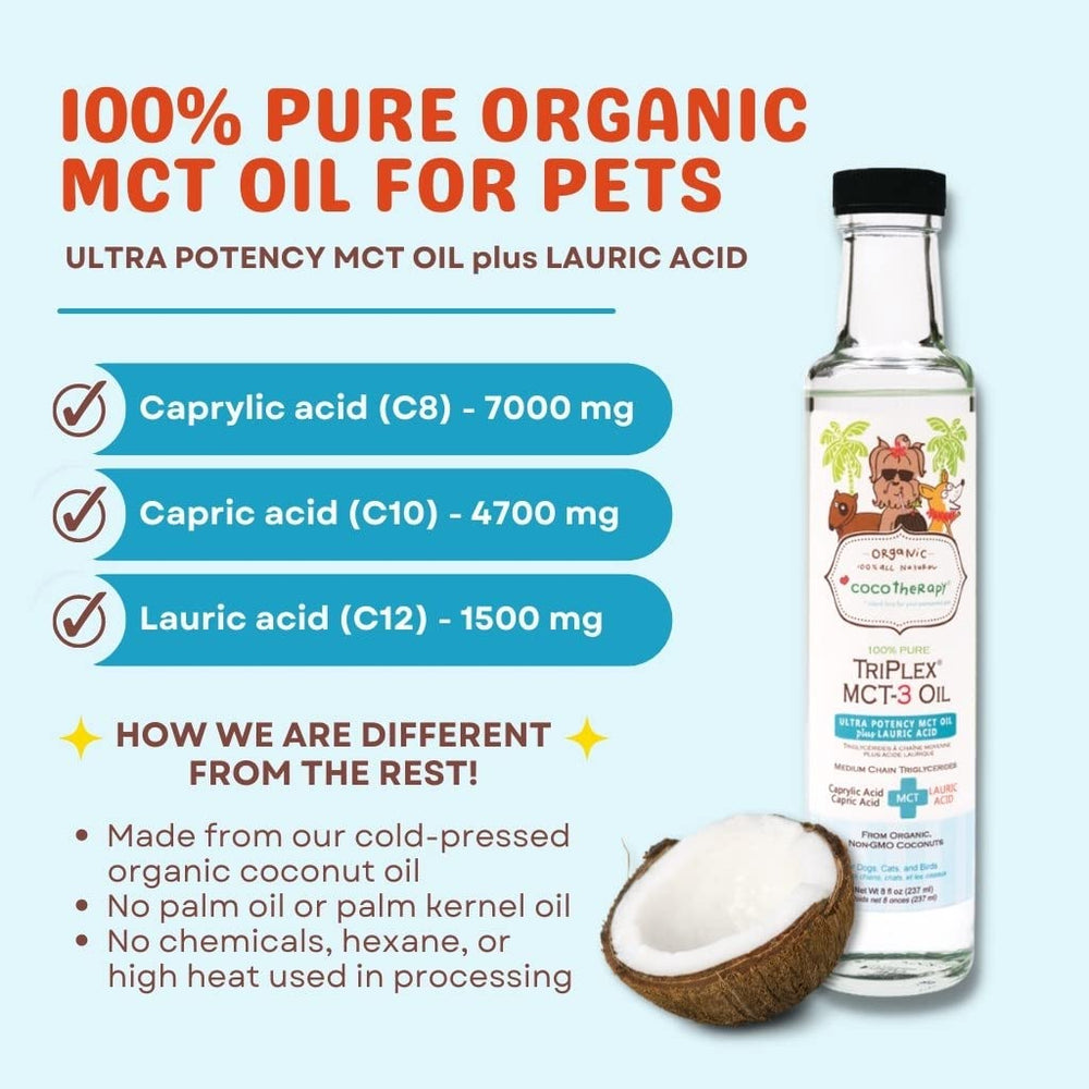 Cocotherapy Triplex MCT-3 Oil in kitchen setup suggests easy daily integration.