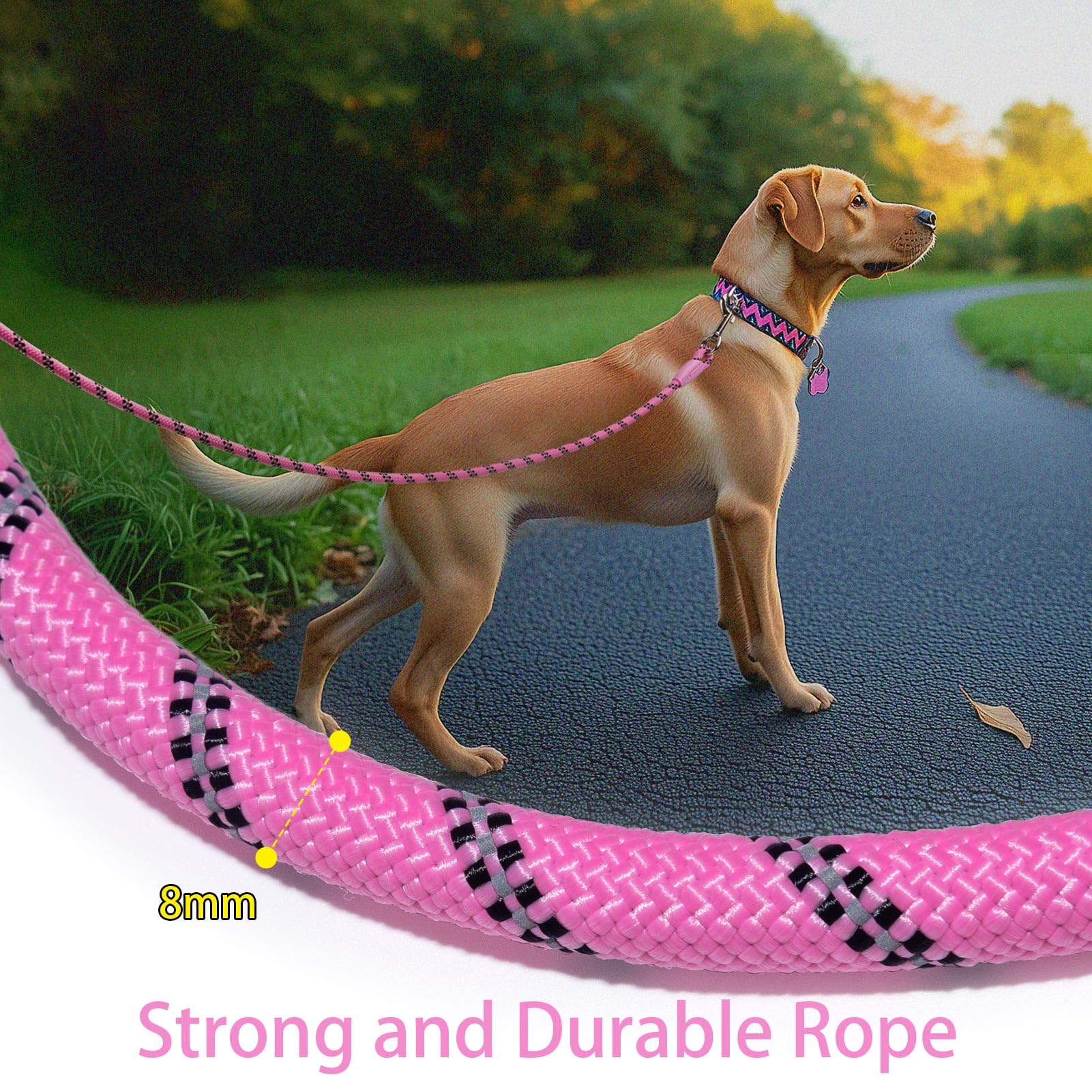 Codepets leash soft ultra-thin rubber handle tolerates sweat and stays comfortable