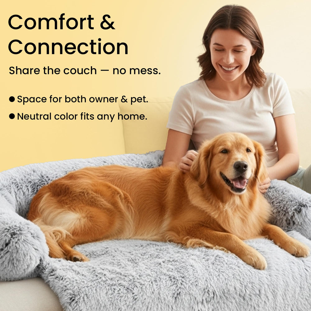 Codi plush bolster close-up highlights cozy edges for added comfort during naps.