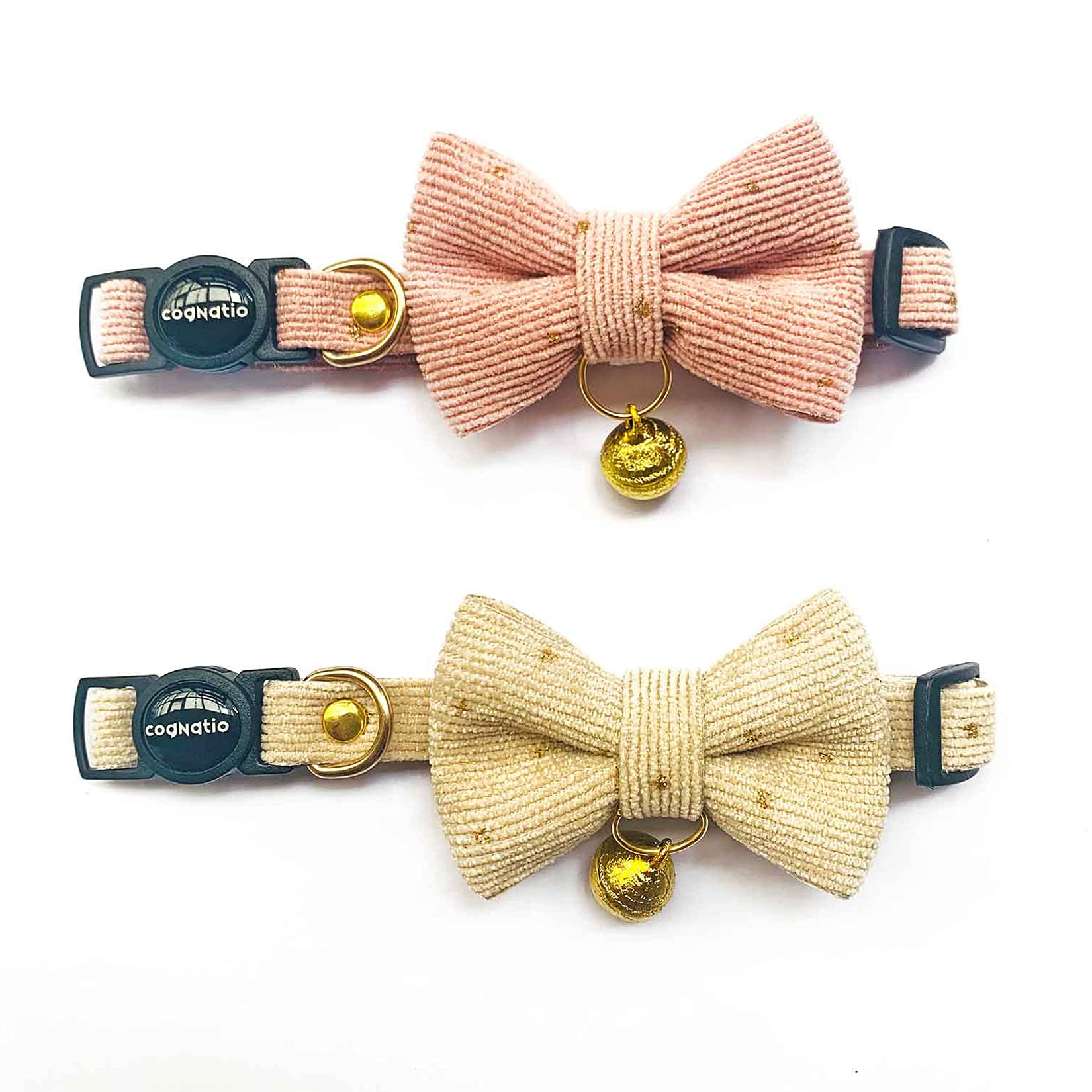 Cognatio Safety Quick Release Cat Collars in pink and cream for outdoor safety
