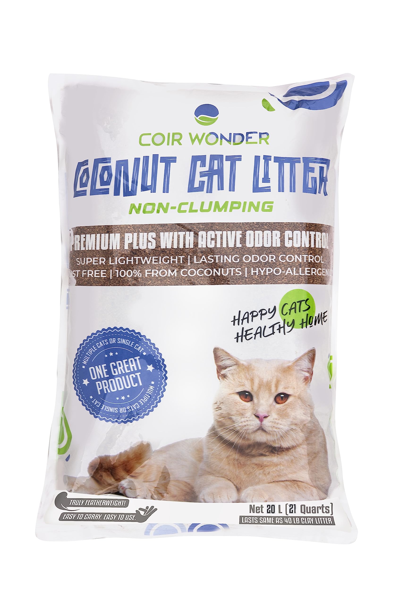Coir Wonder coconut husk litter packaging highlights an eco-friendly, lightweight setup