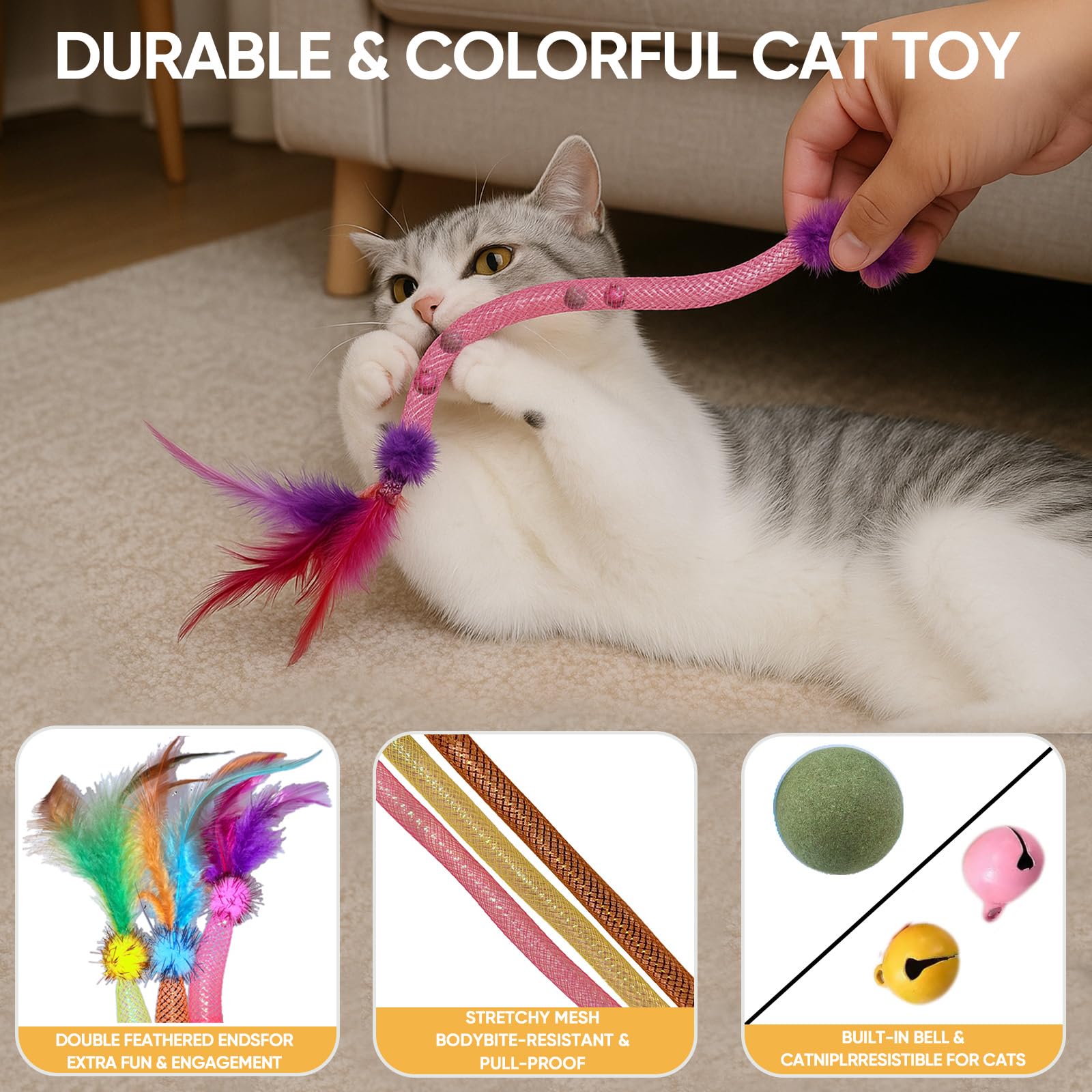 Coivnl rainbow plush toy adds colorful textures for self-play and comfort