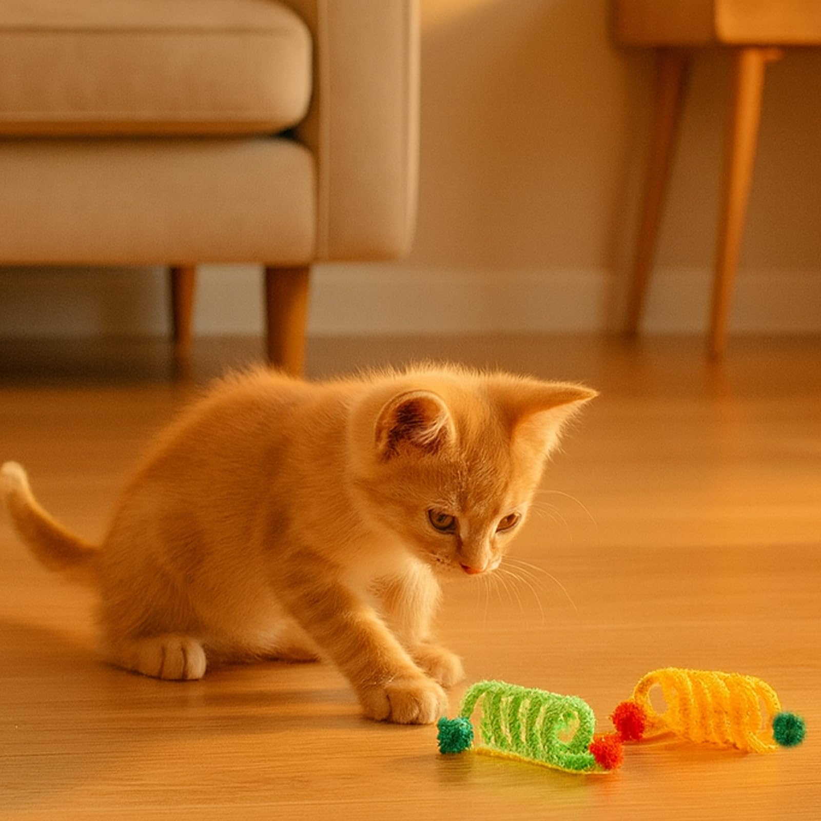 Coivnl teething plush toy is gentle for kittens while entertaining