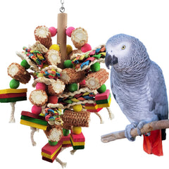 Cokliomc bird toys with natural wood blocks promote beak exercise and enrichment.