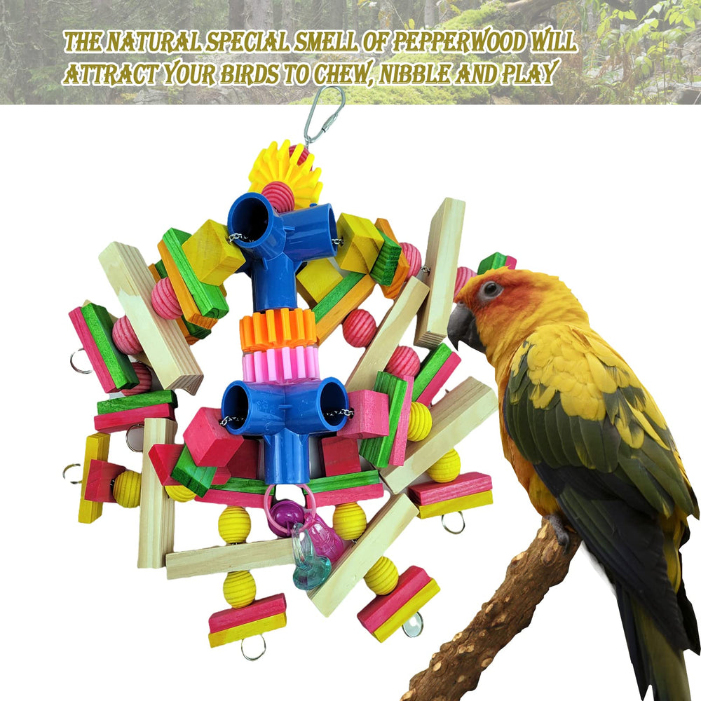 Cokliomc parrot toys with food-grade dyes for safe colorful play and enrichment.