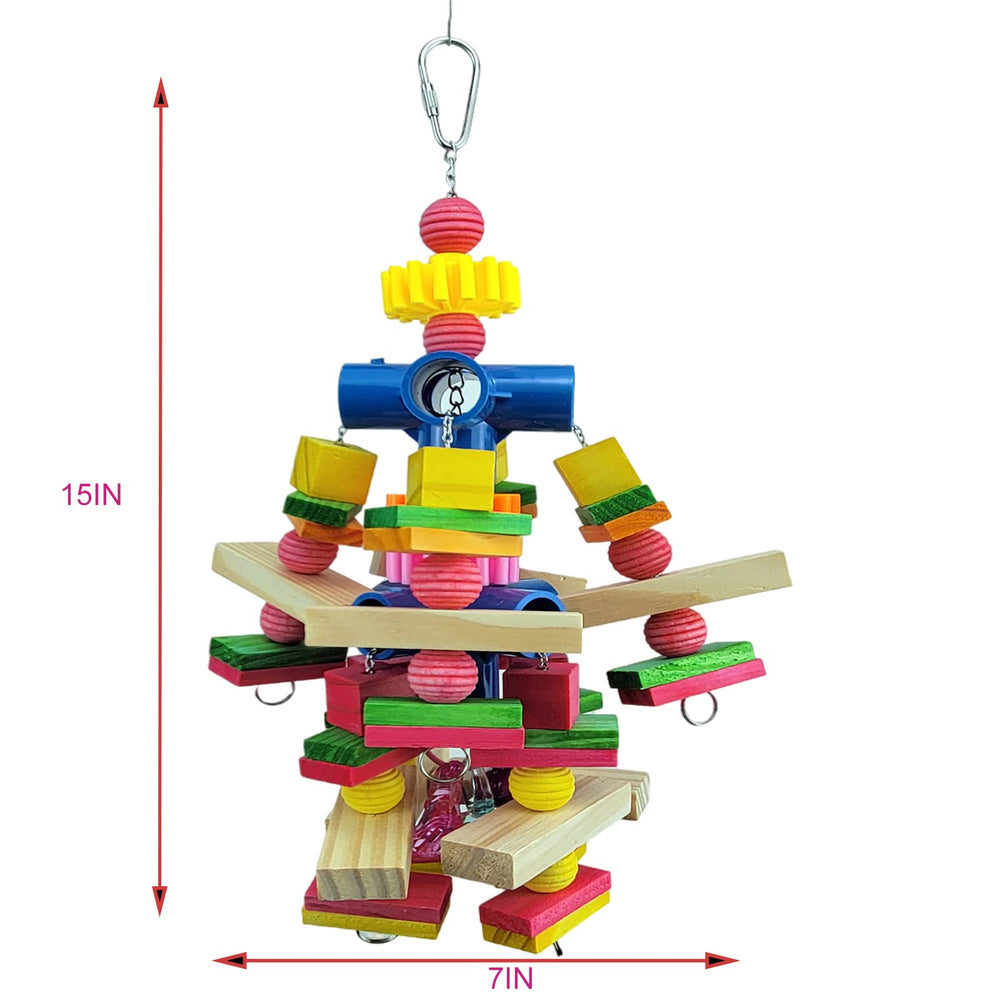 Cokliomc parrot toys with movable hooks for easy top or side cage installation.
