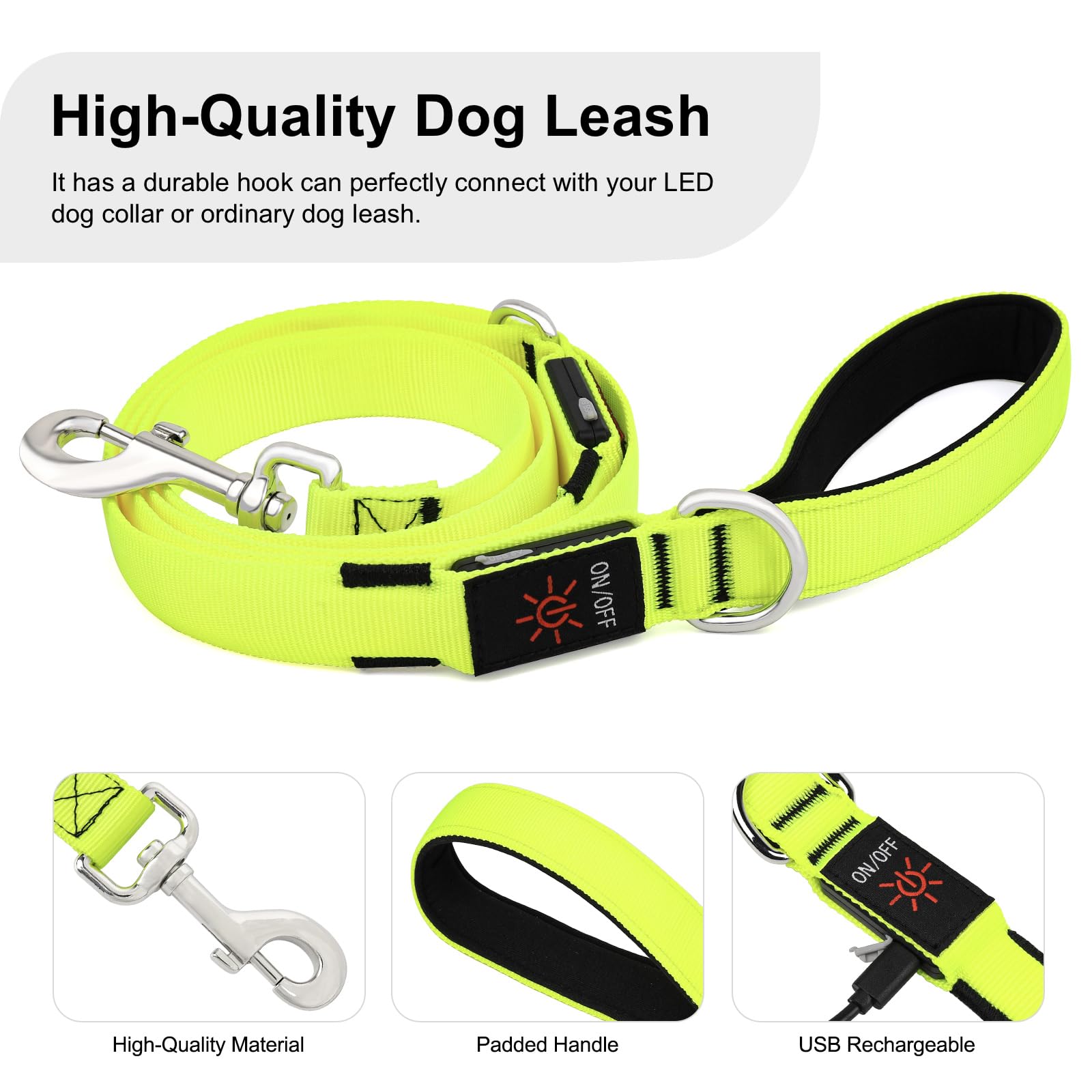 Colaseeme durable nylon leash with metal hook for long-wear daily use.