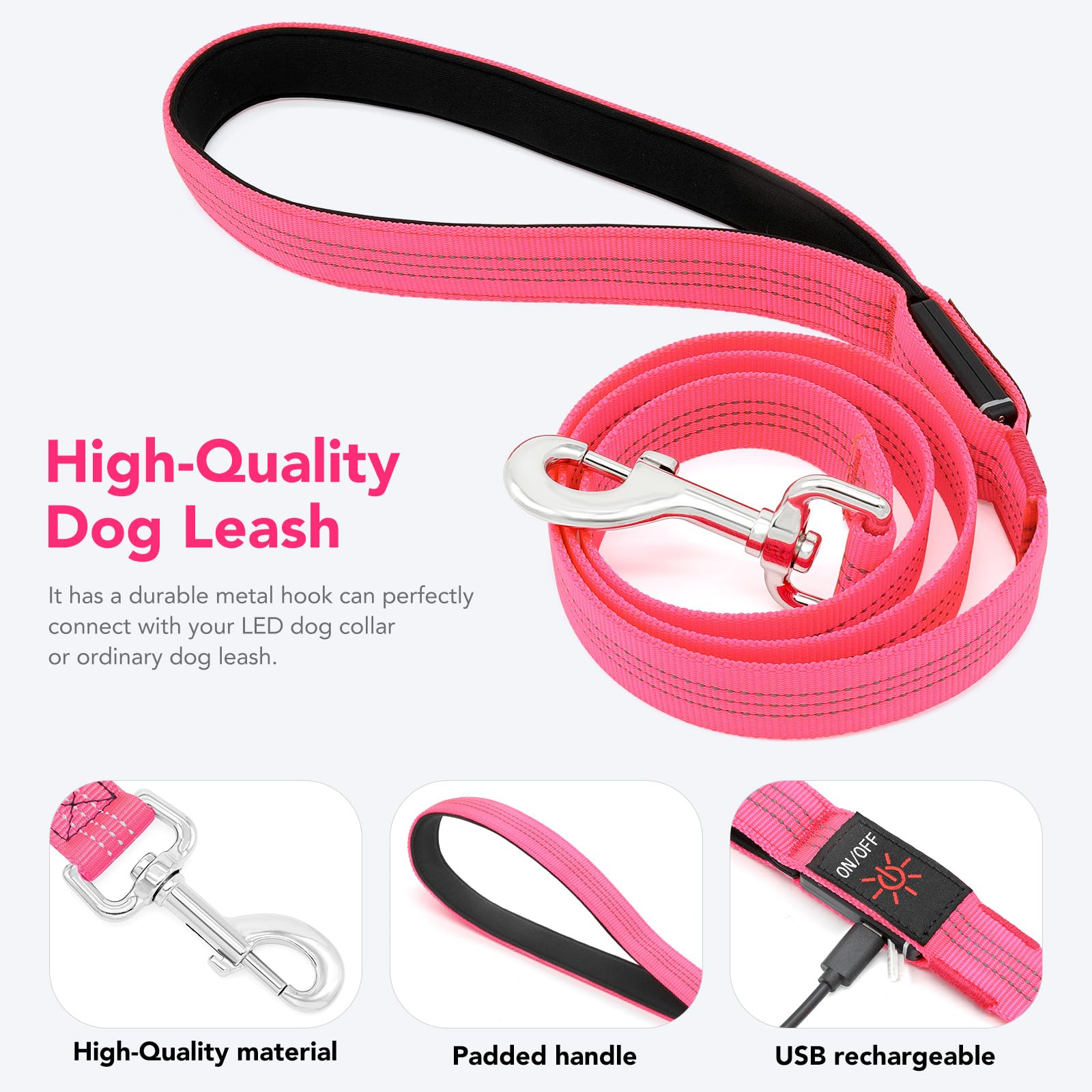 Colaseeme 4ft leash highlighting easy control during evening strolls.