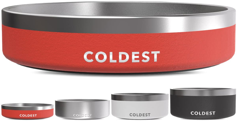 The Coldest Water dog bowl with 3-layer insulation for durable hydration.