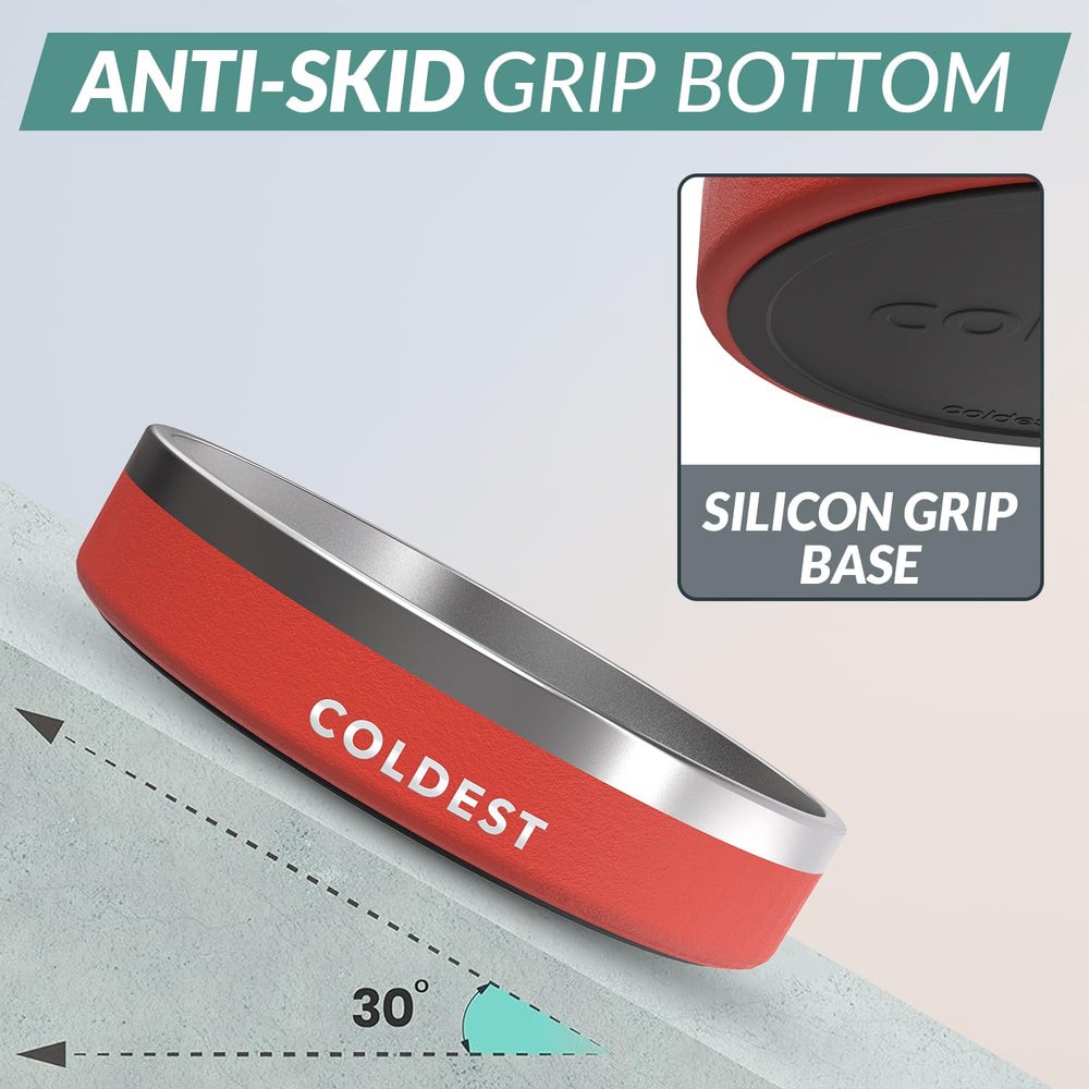 Coldest Water dog bowl anti-slip base keeps it steady during meals.