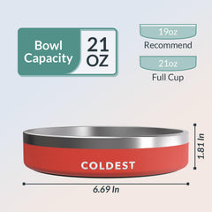 Coldest Water rust-resistant stainless steel with a non-slip base prevents tipping.
