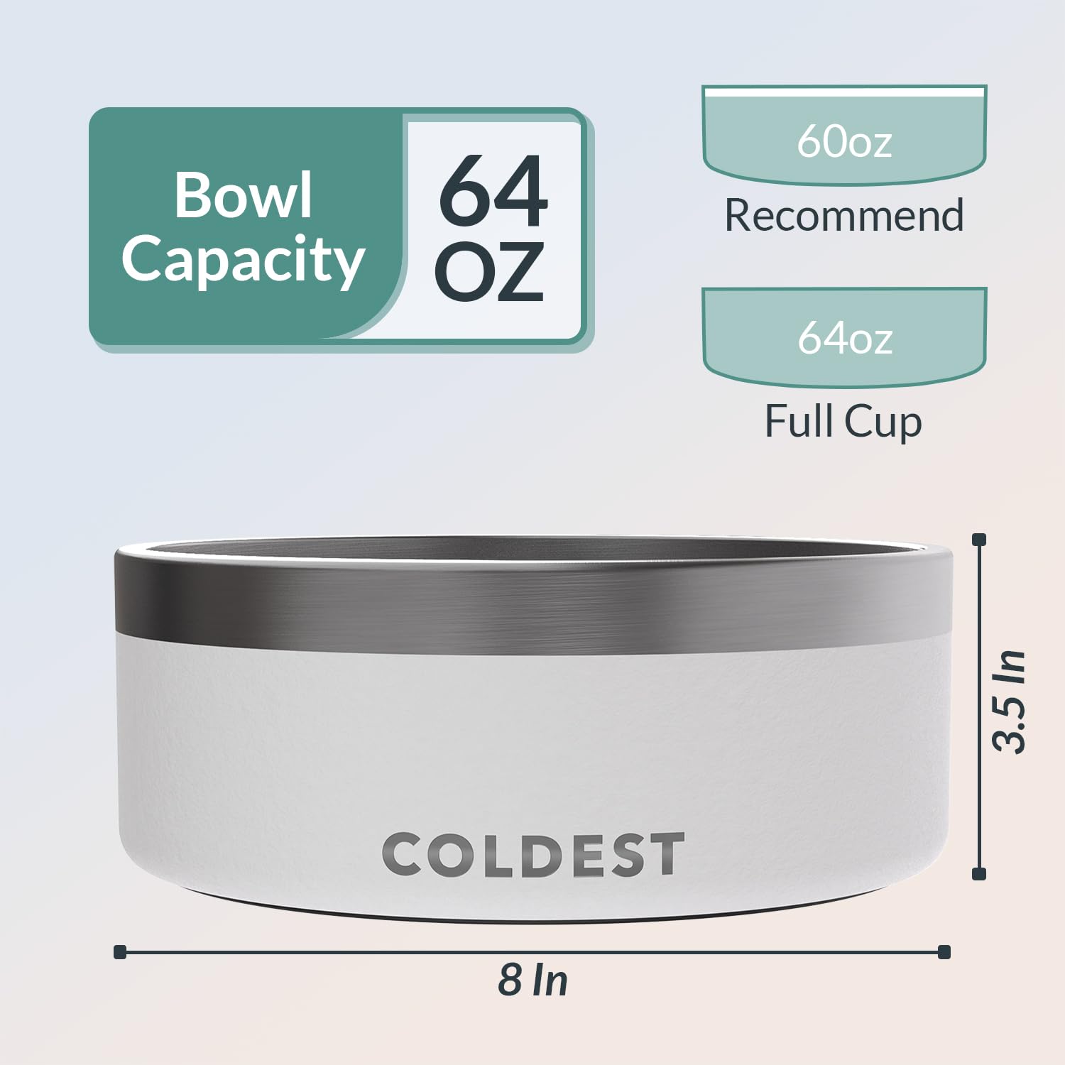 Coldest Water spill-proof design helps prevent messy floors after feeding.