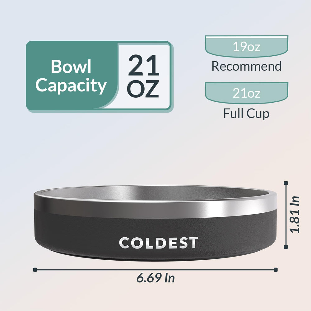 Coldest Water triple-wall insulation keeps water cold longer during active pet days