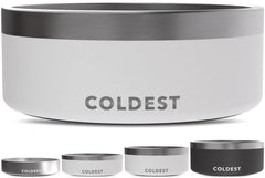 Coldest Water dog bowl with true triple-wall insulation keeps water cooler and reduces spills.