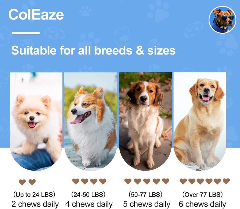 ColEaze probiotic chews bottle with ingredient highlights and digestive enzymes