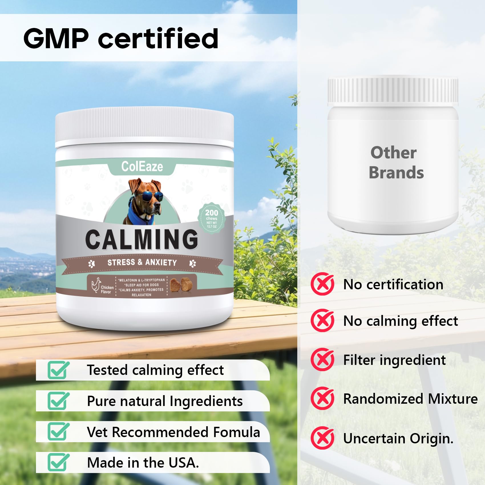 ColEaze Calming Chews all-breeds tub ready for daily use