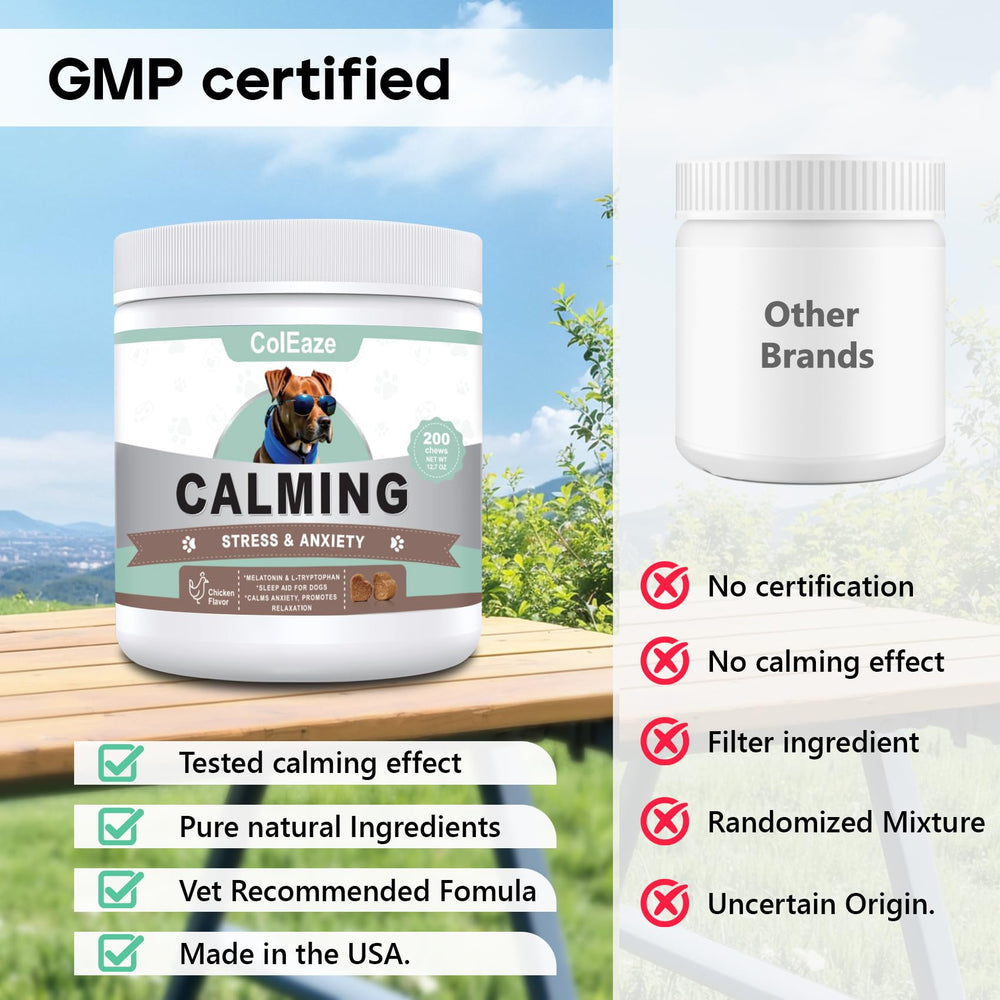 ColEaze Calming Chews all-breeds tub ready for daily use