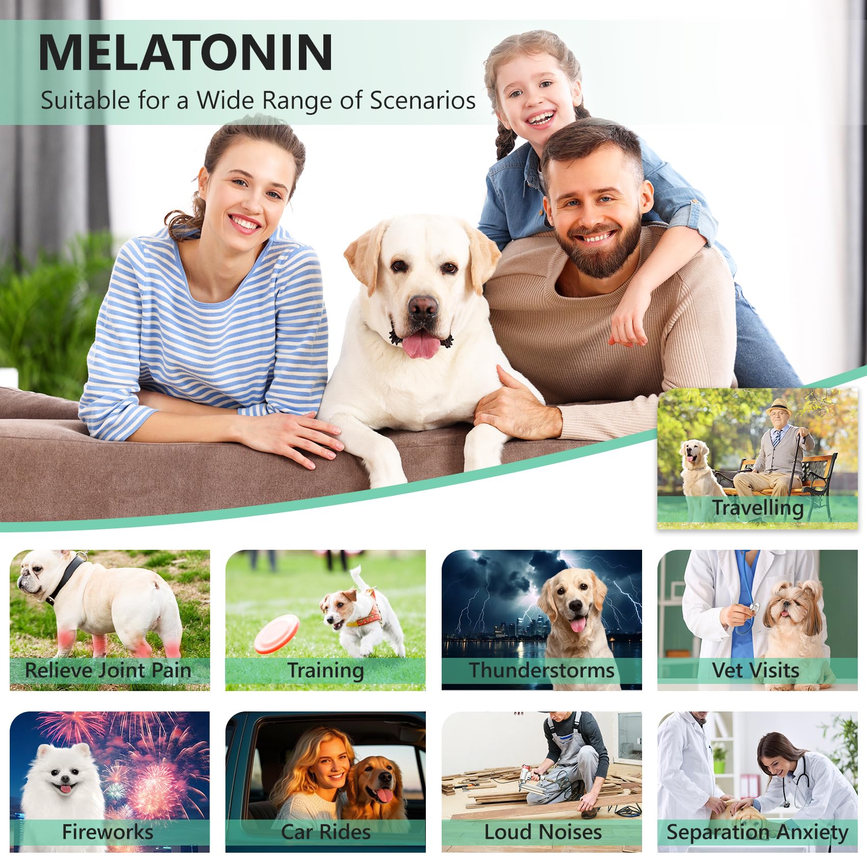 ColEaze Calming Chews packaging close-up highlighting ingredients for anxiety support