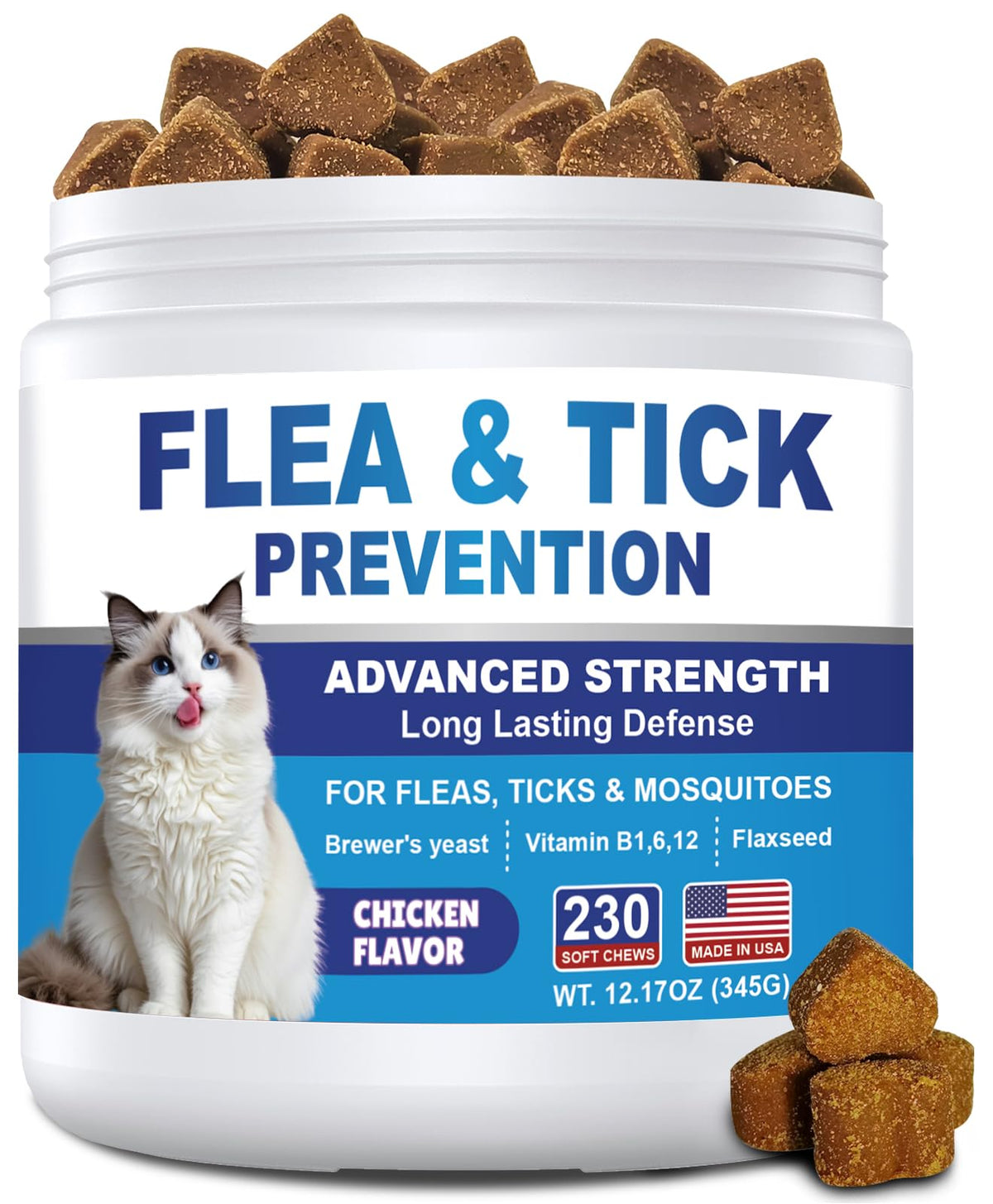 ColEaze cat flea and tick chew soft treat for daily preventive support.