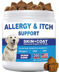 ColEaze Dog Allergy Chews bottle for quick itch relief and immune support.