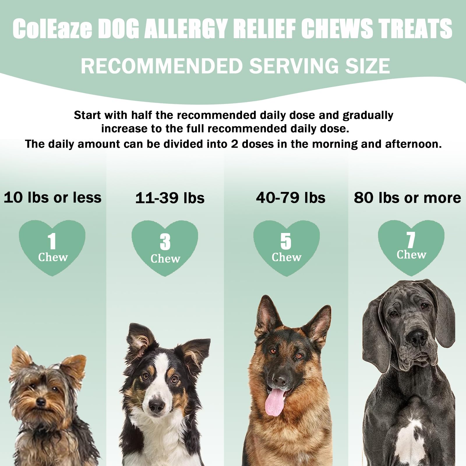 ColEaze dog-allergy-chews-ingredients-list view of fish oil and probiotics benefits.