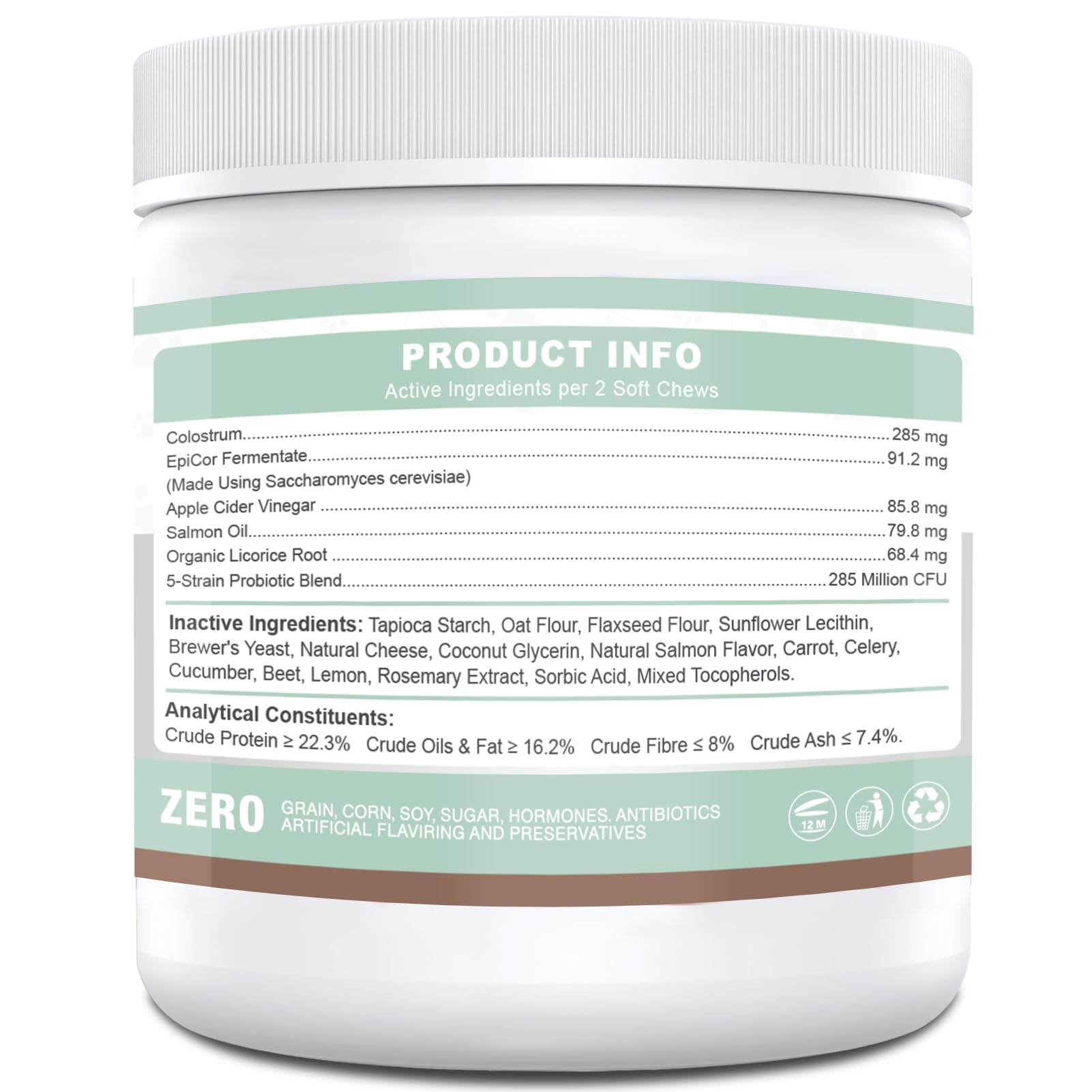 ColEaze dog-allergy-chews-packaging exterior showcasing grain-free formula.