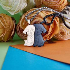Colentine paired dogs sitting design—eye-catching gift for dog lovers.