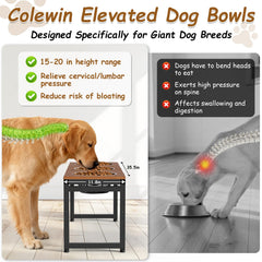 Colewin adjustable-height stand showing five height options for meals.