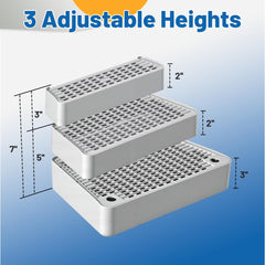 Colewin adjustable litter box step riser2 increases clearance for tall boxes.