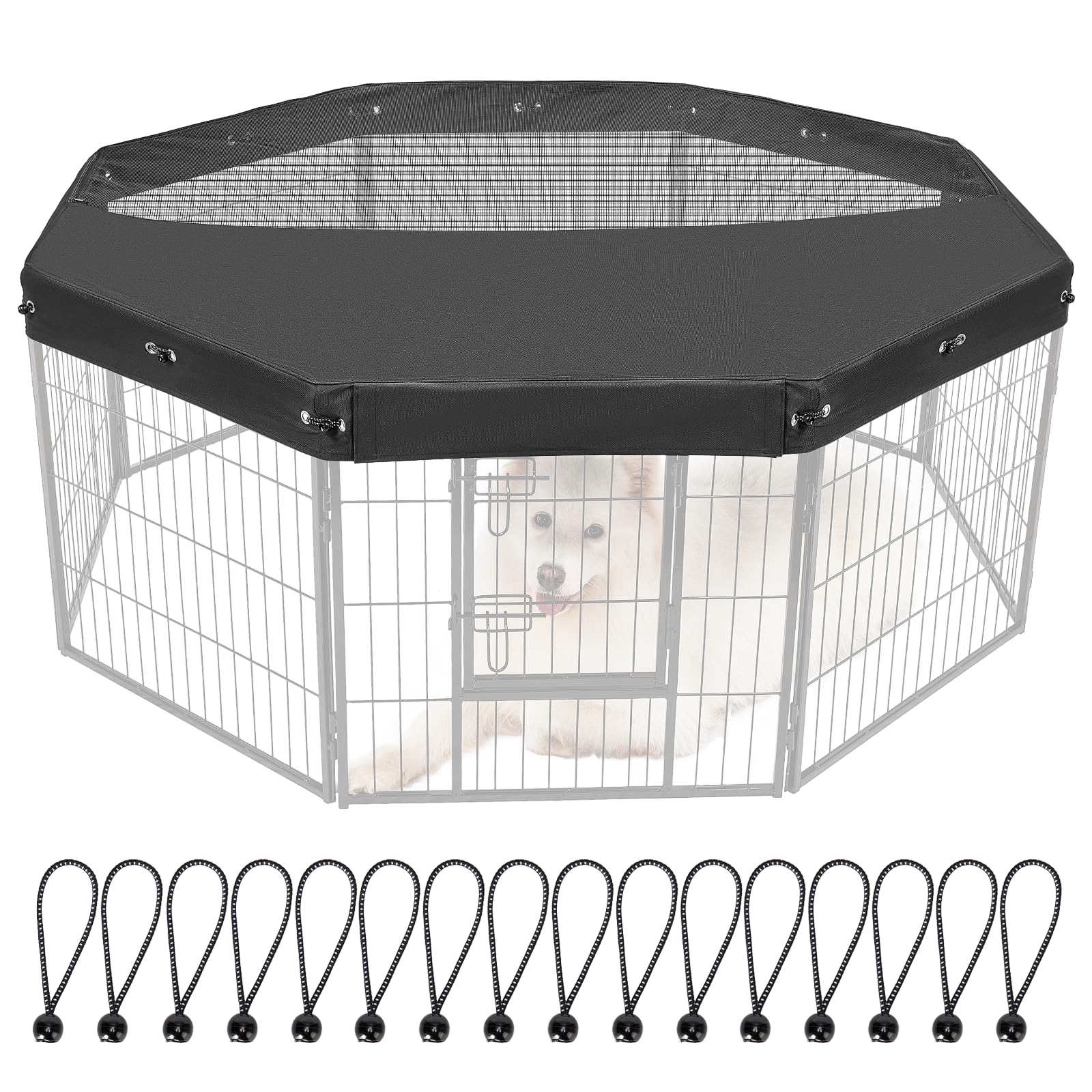 Colewin dog playpen cover front view demonstrates secure fit for 30-inch pens.