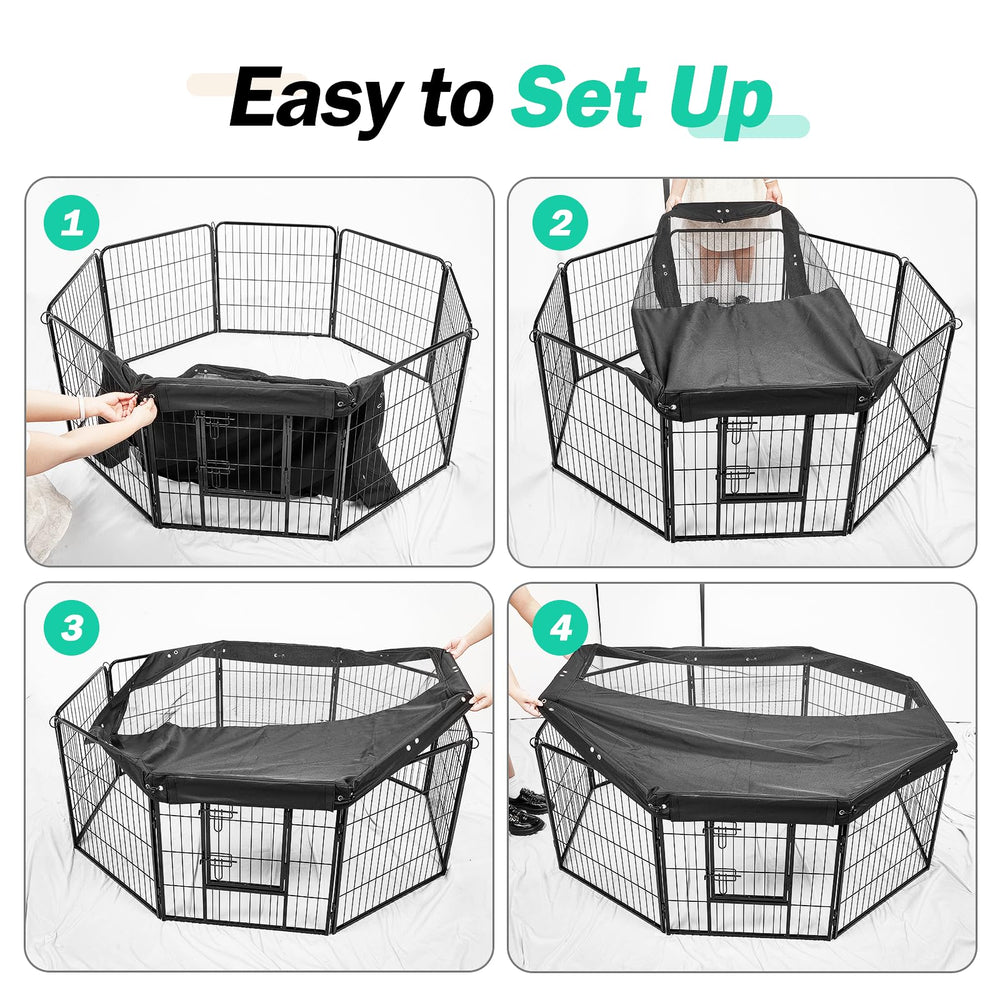 Colewin dog playpen cover outdoor-use demonstration on sunny day.
