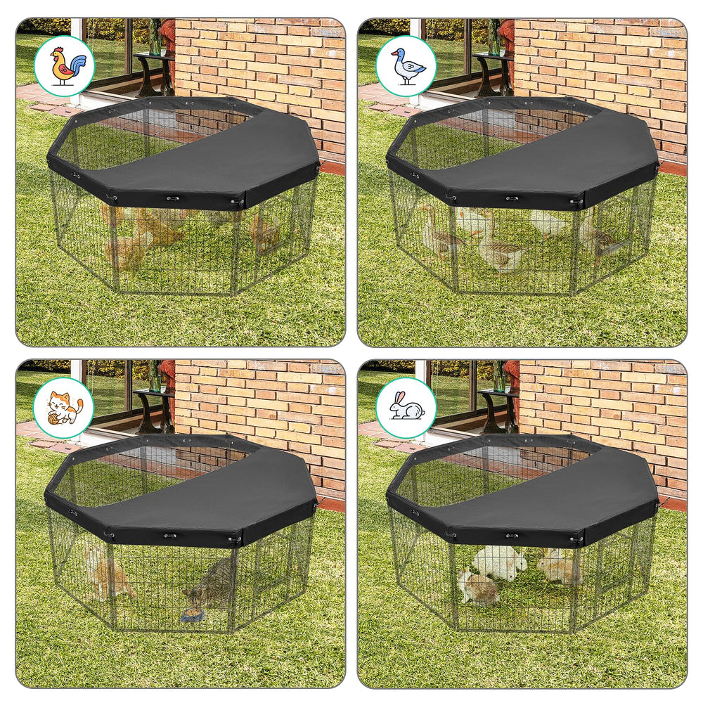 Colewin dog playpen cover top-netting-open shows den-to-play versatility.